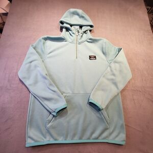 Massive Outdoor Hoodie Mens M Blue Quarter Zip Pullover Sweatshirt Zip Pockets
